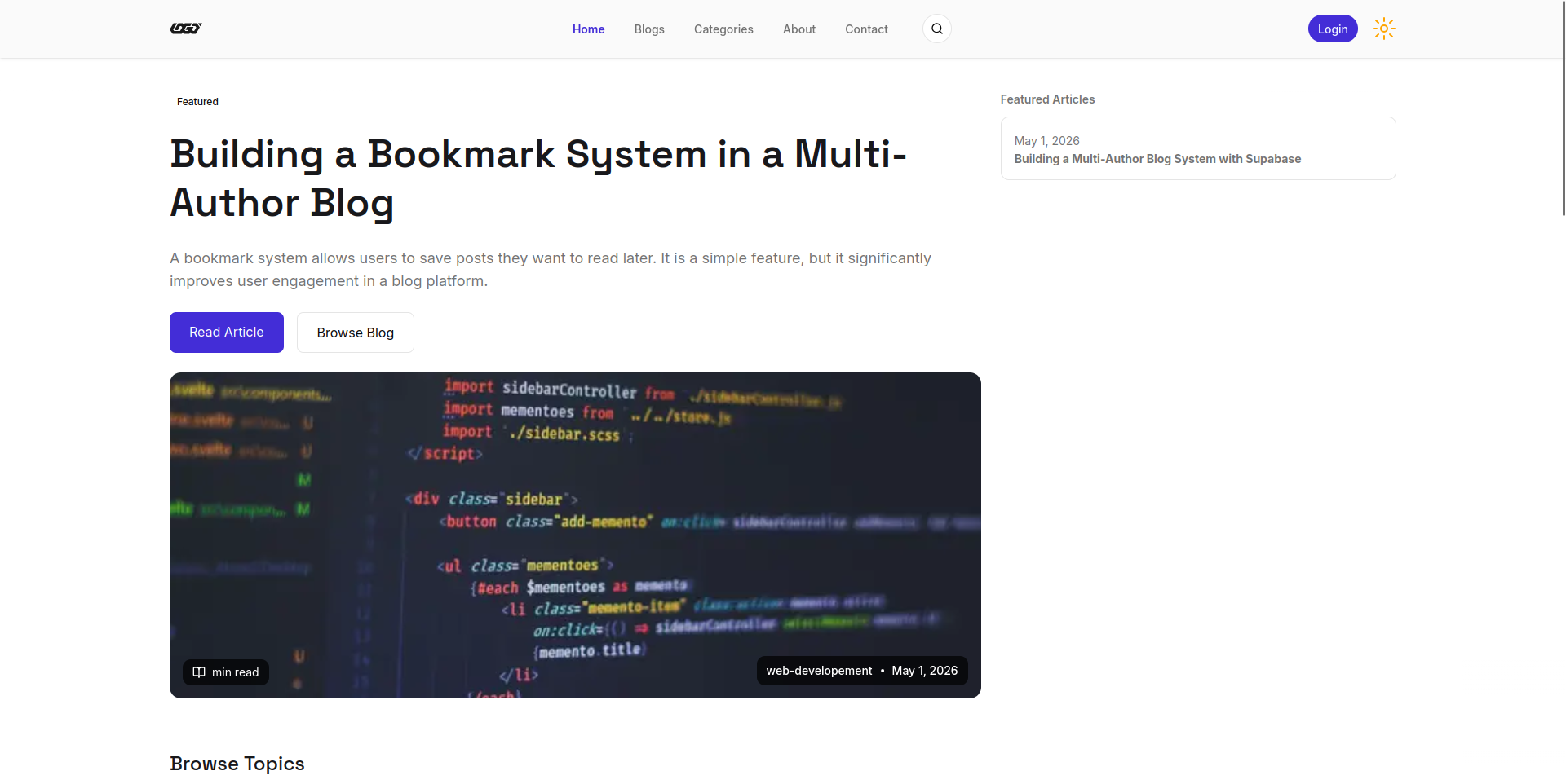 Blog system in Next js